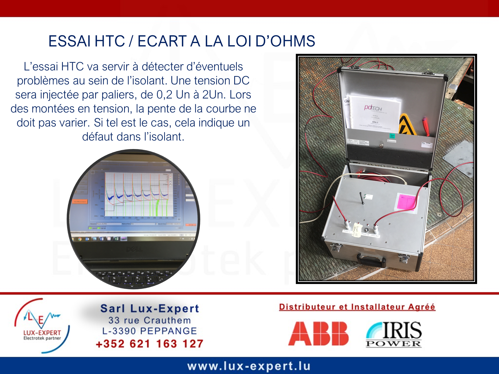 ESSAI HTC OU ECRAT A LA LOI D'OHM
DIELECTRIQUE DC